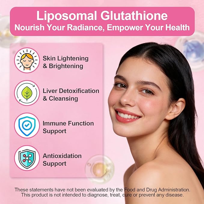 2 Pack Liposomal Glutathione Gummies 1000mg, High Absorption Glutathione Supplement with Vitamin C, Milk Thistle for Skin Health, Liver Detox & Immune, Vegan, Sugar Free, Strawberry Flavor, 120 Count