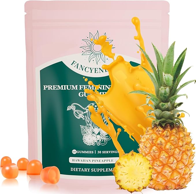 Premium Feminine Balance Gummies for Women, Vaginal Probiotics - pH Balance & Immune Defense Support for Feminine Health, Hawaiian Pineapple Flavor - 60 Count