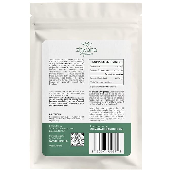 Super Value Pack 5 LB - Organic Mullein Leaf Tea Bulk – Mullen, Mullien, Mullin, Muellin Herb