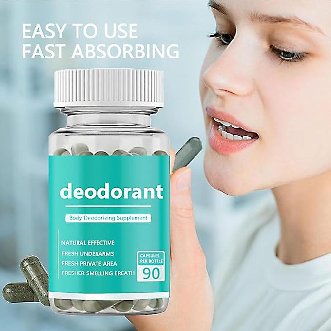 Body Deodorizing Supplement, Internal Body Deodorant Chlorophyll Capsules, Internal Deodorant Pills Odor Contro 90 Count