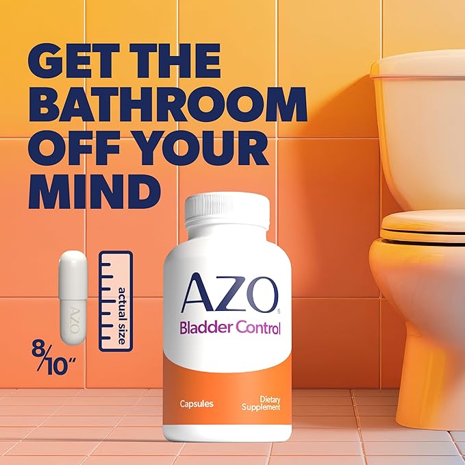 AZO Bladder Control with Go-Less Daily Supplement | Helps Reduce Occasional Urgency* | Helps reduce occasional leakage due to laughing, sneezing and exercise | 54 Count Capsules