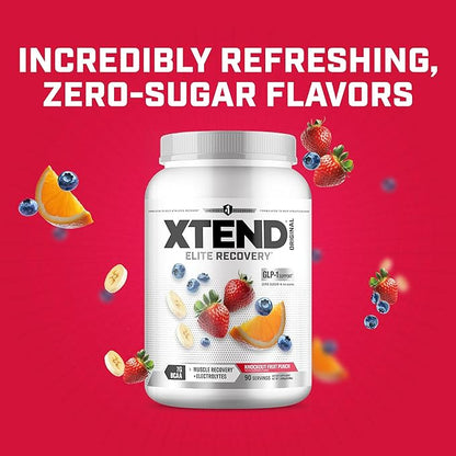 XTEND Original BCAA Powder Knockout Fruit Punch | Sugar Free Post Workout Muscle Recovery Drink with Amino Acids | 7g BCAAs for Men & Women | 90 Servings
