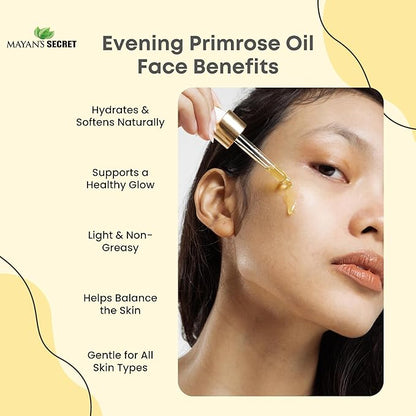 Evening Primrose Oil USDA Certified Organic/Natural/Undiluted/Unrefined/Cold Pressed Carrier Oil. Rejuvenate and moisturize The Skin and Hair