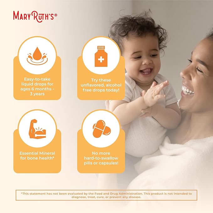 MARYRUTH'S USDA Organic Vitamin D Drops | Vitamin D3 Liquid | Sugar Free | Liquid Vitamin D Drops Immune Support for Infants & Toddlers | VIT D3 | Gluten Free | Non-GMO | 90-150 Servings