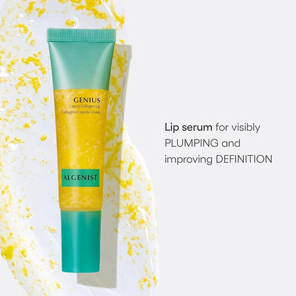 Algenist GENIUS Liquid Collagen Lip - Active Vegan Collagen Lip Treatment for Visibly Smoother Lips - Non-Comedogenic & Hypoallergenic Skincare (15ml)