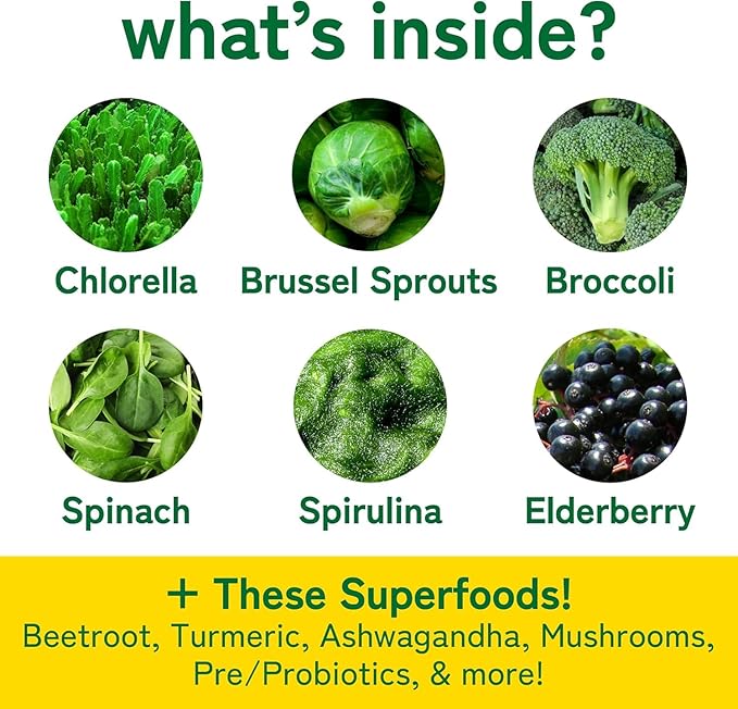 Kwala Nutrition Super Greens Gummies - with Moringa, Spirulina & Chlorella - Made in USA - 60 Gummies - 30 Day Supply