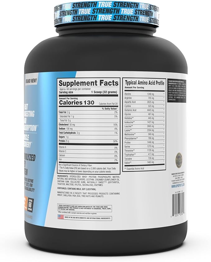 BPI Sports Hydro HD - 100% Hydrolyzed Whey Protein Powder - Muscle Growth, Recovery, 25g of Hydrolyzed Protein, Low Carb, Low Sugar, Fast Absorbing (68 Servings, Cinnamon Cereal)