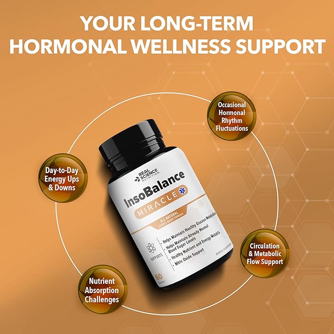 Real Science InsoBalance Miracle – Natural Supplement for Hormone Balance for Women – Supports Metabolic Wellness, Energy & Cycle Rhythm – VIT C, K & B + Nitric Oxide Support – Made in USA, 60 Caps