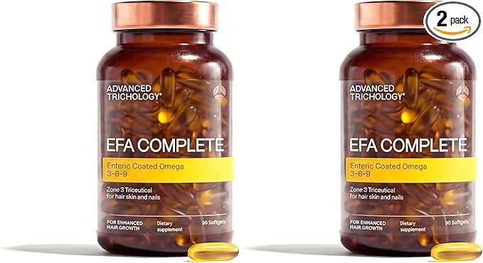 EFA Complete with Optimal Omega 3 6 9 Levels of Potency Flax Oil, Fish Oil, Borage Oil, and Evening Primrose Oil 800mgs (90count) 3rd Party Tested - High in GLA and 369 Omegas (Pack of 2)