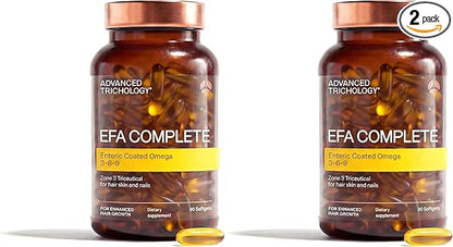 EFA Complete with Optimal Omega 3 6 9 Levels of Potency Flax Oil, Fish Oil, Borage Oil, and Evening Primrose Oil 800mgs (90count) 3rd Party Tested - High in GLA and 369 Omegas (Pack of 2)