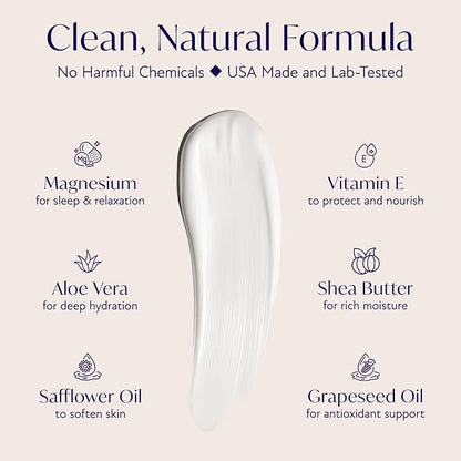 Solia Magnesium Sleep Cream, USA-Made Topical Magnesium Lotion for Sleep, Lavender Lotion for Feet, Nighttime Mag Oil Body Butter, Foot Cream, Relaxing Rub for Muscles, 4oz