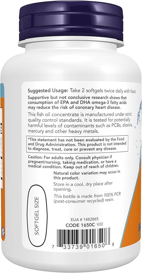 NOW Foods Omega-3-100 Softgels (Pack of 2)