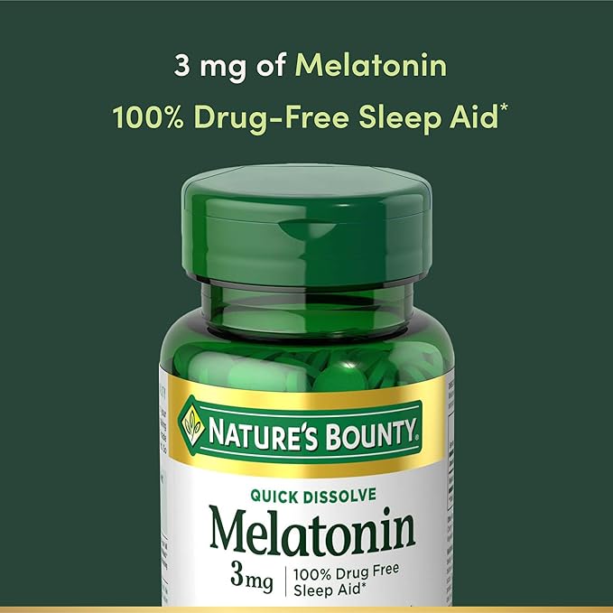 Nature's Bounty Melatonin 3mg Quick Dissolve, Sleep Aid Supplement, Sleep Aids for Adults, Cherry Flavor, 240 Count (Pack of 1)