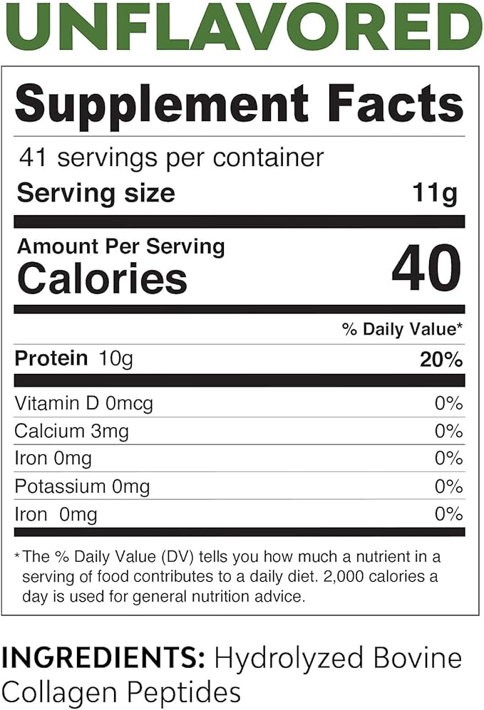 MariGold Grass-fed Collagen Peptides Powder Unflavored 1LB - 100% Pure, Type I & III Bovine Hydrolyzed Collagen, Non-GMO, Hormone-Gluten-Dairy Free, Keto-Friendly, Easy to Mix