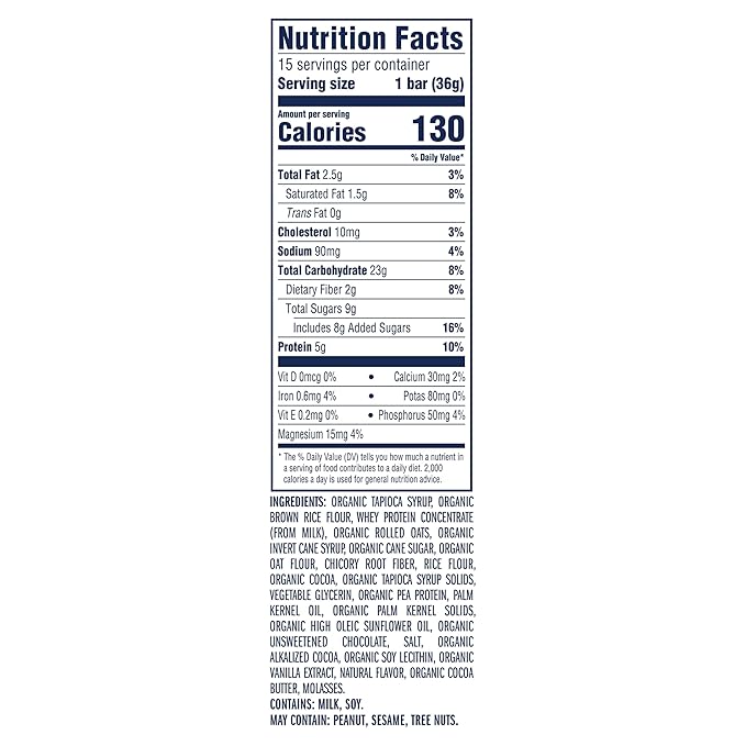 Zbar Protein - Chocolate Chip - Crispy Snack Bars - Made with Organic Oats - Non-GMO - 5g Protein - Gluten Free Protein Bars (15 Pack)
