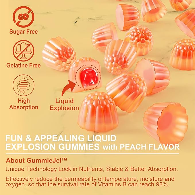 Vitamin D3 5000IU + K2 (MK-7) 120mcg, Sugar-Free Vitamin D3 K2 Filled Gummies with Vitamin B Complex - Methyl B12, B9, B6 | Vitamin E & Zinc, MCT Oil - Supports Bone & Teeth Strength, Immune, 2PACK