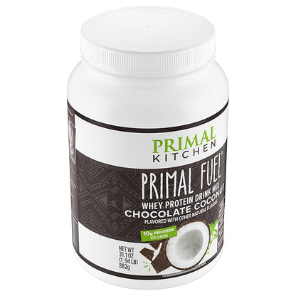 Primal Kitchen Primal Fuel Chocolate Coconut Whey Protein Powder, Gluten and Soy Free, 1.94 Pounds