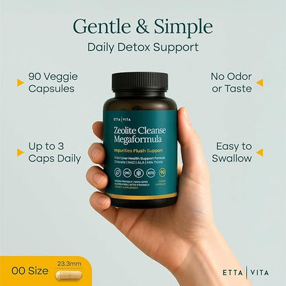 Liver Cleanse Detox & Repair - Microplastics Detox & Zeolite Supplement for Gut Health, Cognition & Natural Energy - Glutathione, NAC, Chlorella, Spirulina, ALA, Cilantro, Milk Thistle, Noni, Shilajit