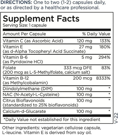 Metabolic Maintenance DIM Complex - Supports Estrogen Metabolism - DIM with NAC and Calcium D Glucarate - 60 Servings - 60 Capsules