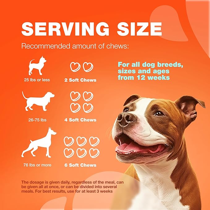 Glucosamine for Dogs - Joint Supplement for Dogs - Glucosamine Chondroitin - 180 Hip and Joint Care Mobility Chews - MSM, Turmeric - Advanced Mobility Support - Bone Health - Large and Small Breeds