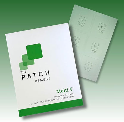 The Patch Remedy Multi V Patches - Vitamin Plus Blend with D3, K2, Magnesium Chloride, Zinc, Liposomal C, Potassium, Iodide, Biotin Plus More
