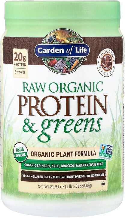 GARDEN OF LIFE Organic Chocolate Protein & Greens, 21.51 OZ