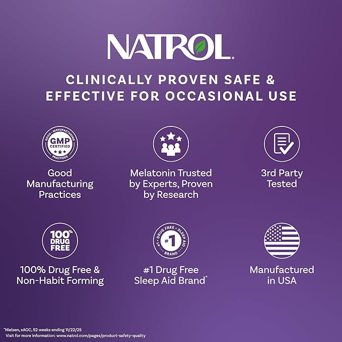 Natrol Melatonin 5mg Fast Dissolve Tablets, Sleep Support Supplements for Adults, Strawberry Flavor, 150 Tablets, Up to 150 Day Supply