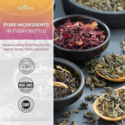 Herbal Menopause Support for Women - Supports Healthy Mood and Balance with Milk Thistle Chasteberry Black Cohosh Red Clover Turmeric Ginger - Menopause Supplements for Women - 60 Veggie Capsules