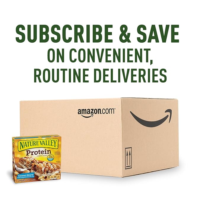 Nature Valley Chewy Granola Bar, Protein, Coconut Almond, 5 Bars, 7.1 OZ (Pack of 4)