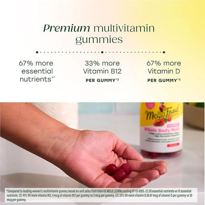 MegaFood Women’s Whole Body Multivitamin Gummies - Multivitamin For Women With Vitamin C, Magnesium Citrate, Vitamin D3, Folate, Biotin & Zinc - Brain, Heart & Immune Support - 90 Gummies, 30 Servings