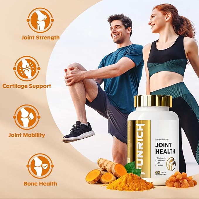 Joints Health Suppplement, Glucosamine Chondroitin MSM - Joint Support Supplement for Women and Men with Turmeric, MSM &Boswellia, for Cartilage, Joint Health and Flexibility - 3 Bottles