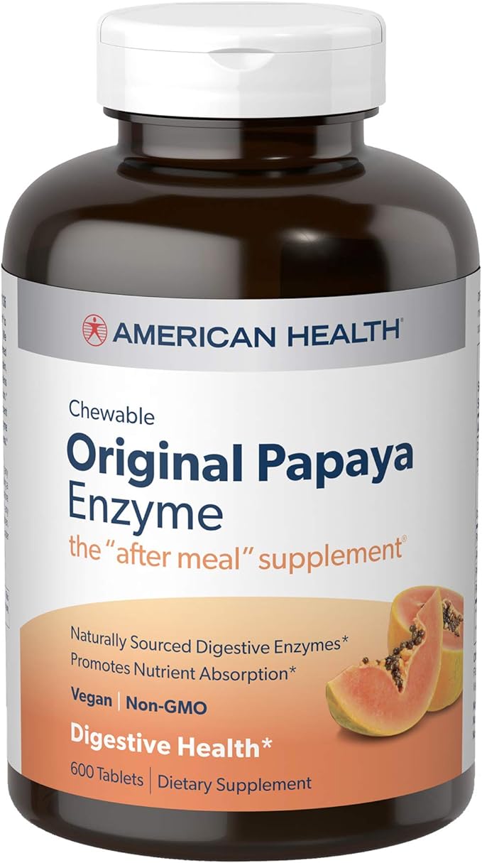American Health Chewable Original Papaya Enzyme 600 Chwbls