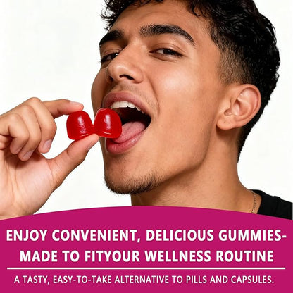 Beet Root Gummies for Blood Pressure | Sugar-Free | Beetroot Supplement with 1000 mg Beet Root, 1000 mg Grape Seed Extract & 200 mg CoQ10 | Vegan Non-GMO | Strawberry Flavor