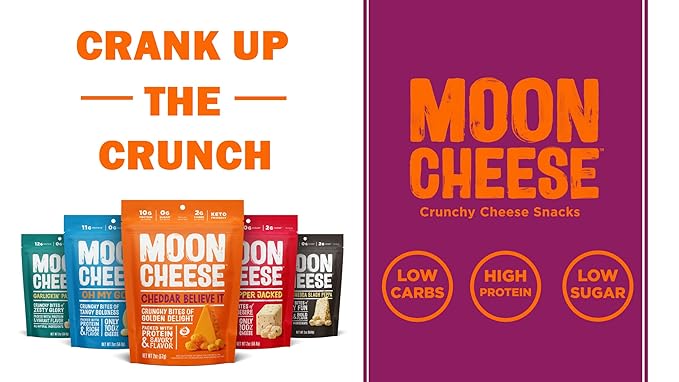 Moon Cheese Oh My Gouda Cheese Bites, 10 Ounce, 2-Pack, Crunchy, Packed With Protein & Calcium, Keto, Gluten Free