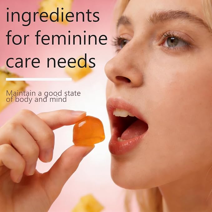 Feminine Balance Probiotic Gummies for Women - with Hawaiian Pineapple, pH Balance Support, Healthy Odor & Flora, Vaginal & Immune Health, Vegan Dietary Supplement - 60 Gummies (1)