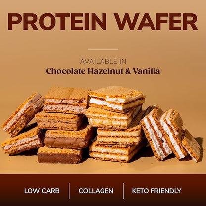 BariWise Protein Wafer Bar, Vanilla, Low Sugar, Low Calorie, Low Carb Keto Friendly Snack (8ct)