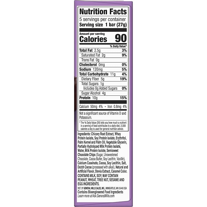 Protein One 90 Calorie Protein Bars, Chocolate Chip, Keto Friendly, 5 Ct, 4.8 oz (Pack of 12)