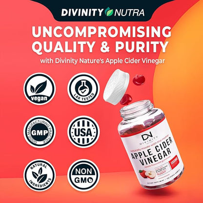 Apple Cider Vinegar Gummies with Mother - Cleanse & Detox ACV Gummies for Weight Loss, Gut Health, Metabolism Support - ACV with Mother with B12 Vitamin, B6 & Pomegranate & Beet Root 100 Ct