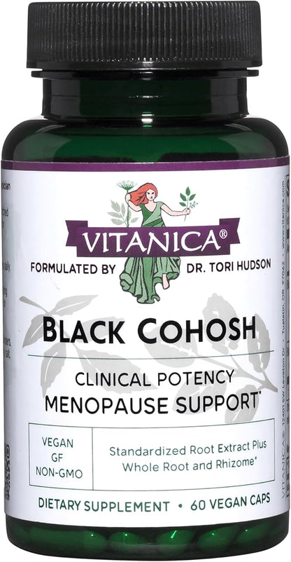 Vitanica Black Cohosh, Cimicifuga Extract Plus, Vegan, 60 Capsules