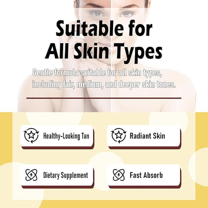 Asuno Tanning Gummies, Supports Skin Health, Gentle for Various Skin Types, 60 Gummies