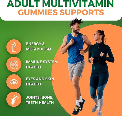 Zaytun Vitamins Halal Adult Multivitamin Gummies for Men, Women, Complete Everyday Nutritional Support with Biotin, Vegan, Natural Fruit Flavors, Non-GMO, Made in USA - Halal Vitamins
