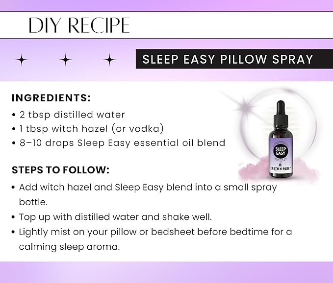 Earth N Pure Essential Oil Blend for Sleep Easy with Glass Dropper 30 ml