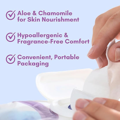 Nurture XL Antibacterial Body & Hand Sanitizing Wipes | Alcohol-Free Antiseptic Wet Towelettes for Germ Removal, Disinfecting Skin, Sanitizing Hands |Cleaning Cloths | Adults & Baby | Thick & Strong
