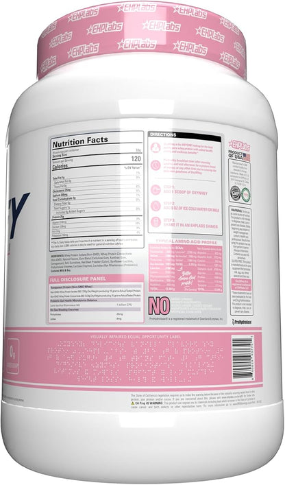 EHP Labs OxyWhey Whey Protein Isolate – 25g High Protein, Low Carb, Sugar Free Meal Replacement – Lean Whey Powder for Muscle Recovery – Non-GMO, Gluten Free – 25 Serves – Strawb. Milkshake