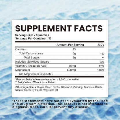 Magnesium Glycinate Gummies, 500mg Sleep for Men & Women, Promotes Relaxation, Muscle Support, Chewable Magnesium, No Melatonin, Natural Strawberry Flavor, 120 Count