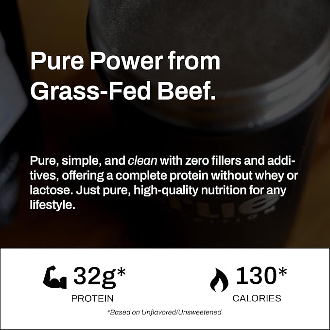 True Nutrition Grass Fed Beef Protein Isolate Powder - 29g Protein per Serving - Zero Carb, Fat Free, Dairy Free, Non-GMO - Paleo, Keto, Carnivore - French Vanilla - 1lb