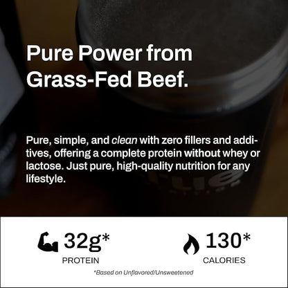 True Nutrition Grass Fed Beef Protein Isolate Powder - 29g Protein per Serving - Zero Carb, Fat Free, Dairy Free, Non-GMO - Paleo, Keto, Carnivore - French Vanilla - 1lb