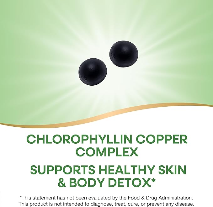 Nature’s Way Chlorofresh Chlorophyll Gummies, Supports Healthy Skin and Body Detox*, Internal Deodorant*, Orchard Fruit Flavored, 60 Gummies