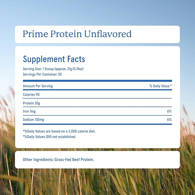 Equip Foods Prime Protein Powder | Clean, Grass Fed Beef Protein Powder | Carnivore Protein Isolate | Paleo, Keto Friendly | Gluten & Dairy Free | Helps Build & Repair Tissue | 30 Servings, Unflavored