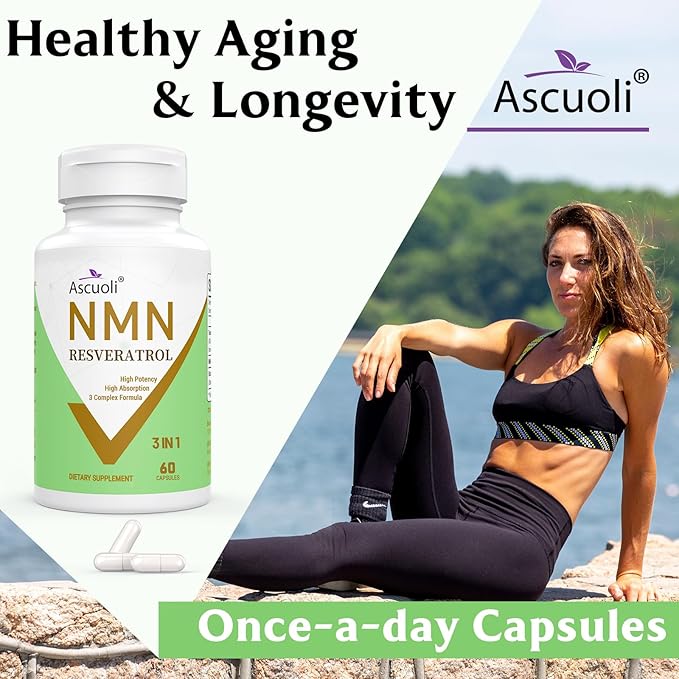 99% Ultra Purity NMN 500mg + Trans-Resveratrol 600mg, 1150mg NMN Resveratrol Supplement, 3-in-1 Advanced Formula for Boost* NAD, Cell, Immune, Energy & Muscle, Healthy Aging, Stabilized Form, 120 Caps